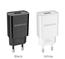 Адаптер Borofone BA20A/ 1*USB/ 10W/ 5V-2A (черный)