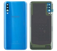 Задняя крышка для Samsung A50/ SM-A505 (со стеклом камеры) (LOGO) (синий)