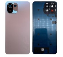 Задняя крышка для Xiaomi Mi 11 Lite/ Mi 11 Lite NE 5G (со стеклом камеры) (LOGO) (розовый)