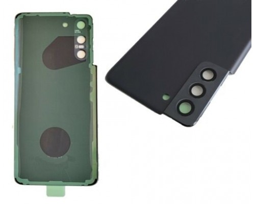 Задняя крышка для Samsung S21/ SM-G991 (со стеклом камеры) (LOGO) (черный) - замена от 30 минут!