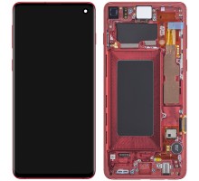 Дисплей для Samsung S10/ SM-G973 (SP OR100% РАМ) (красный)