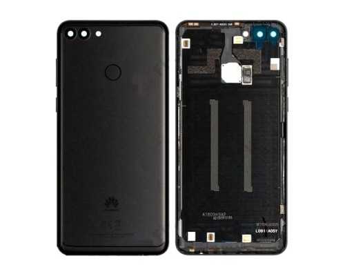 Задняя крышка для Huawei Y9 2018 (SP OR100%) (стекло кам+скан отпеч пальц) (черный) - замена от 30 минут!