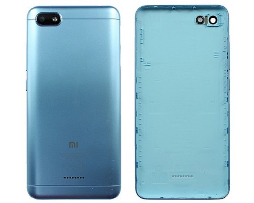 Задняя крышка для Xiaomi Redmi 6A (со стеклом камеры) (LOGO) (голубой) - замена от 30 минут!