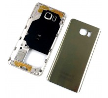 Задняя крышка для Samsung Note 5/ SM-N920 (со стеклом камеры) (OR100% СНЯТ) (золотистый)