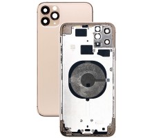 Корпус для iPhone 11 Pro MAX (сим-лоток/ кнопки) (HC) (золотистый)