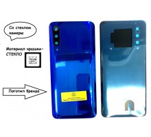 Задняя крышка для Xiaomi Mi 9 (со стеклом камеры) (LOGO) (синий)
