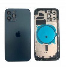 Корпус для iPhone 12 Pro MAX (сим-лоток/ кнопки) (HC) (синий)