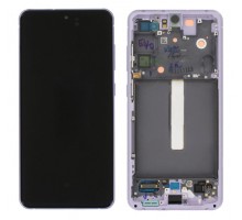 Дисплей для Samsung S21 FE/ SM-G990 (SP OR100% РАМ) (фиолетовый)