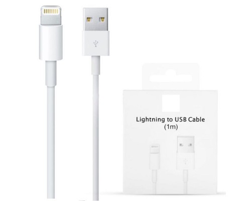 Кабель USB - 8 pin (Lighting) для iPhone FOXCONN/ 1M/ OR (белый) - замена от 30 минут!