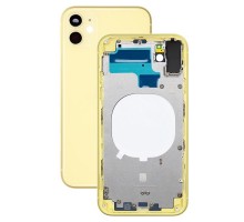 Корпус для iPhone 11 (сим-лоток/ кнопки) (HC) (желтый)