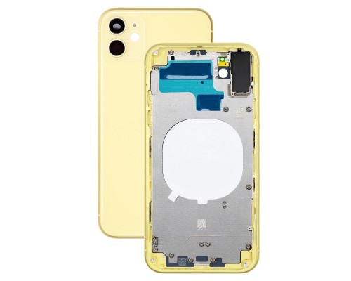 Корпус для iPhone 11 (сим-лоток/ кнопки) (HC) (желтый) - замена от 30 минут!