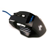 Оптическая мышь проводная Bovin Gaming Mouse/ USB/ 5V-100mA (черный c синей надписью)