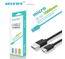 Кабель USB SEKE/ 2.0A/ 2М/ силикон (черный)
