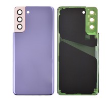 Задняя крышка для Samsung S21 Plus/ SM-G996 (со стеклом камеры) (LOGO) (фиолетовый)